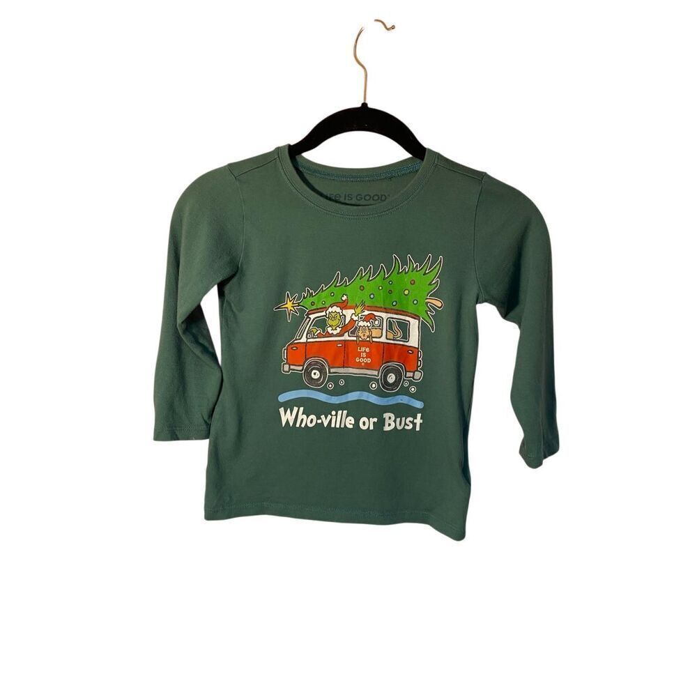 Life is good kids grinch Whoville or bust long sleeve T-shirt toddler 4T